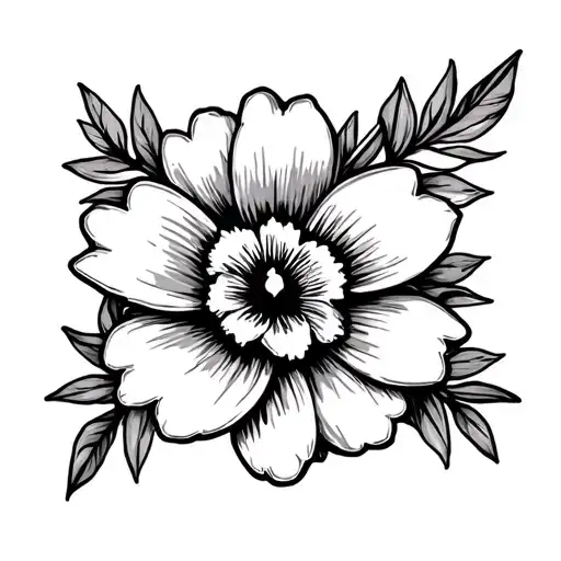Maga flower with puerto rico outline made tattoo design idea