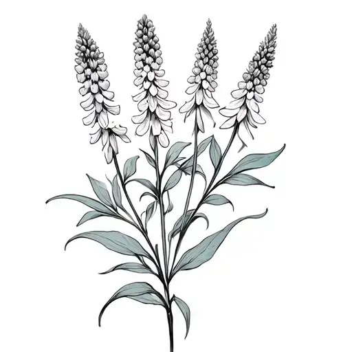 lupine flowers tattoo design idea