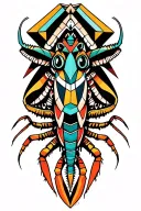cuttlefish and mantis shrimp tattoo design featuring geometric designs like those featued on incan drawings tattoo design idea