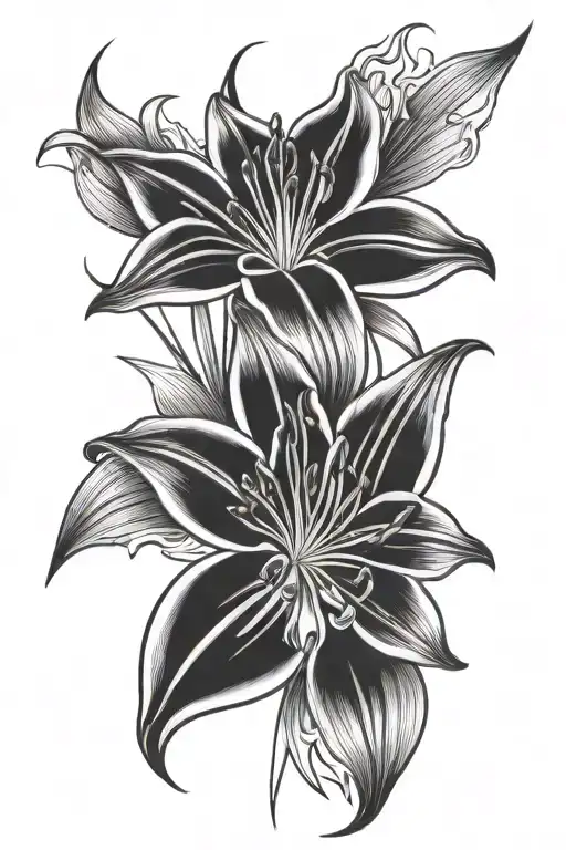 chevy nova ss Cherry red spider lily tattoo design idea