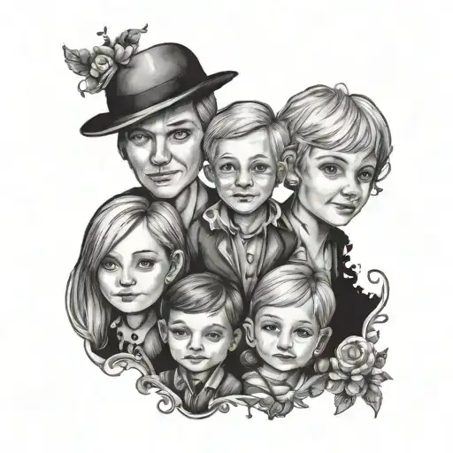 Grandchildren tattoo design idea