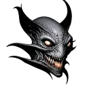 scary alien face tattoo design idea