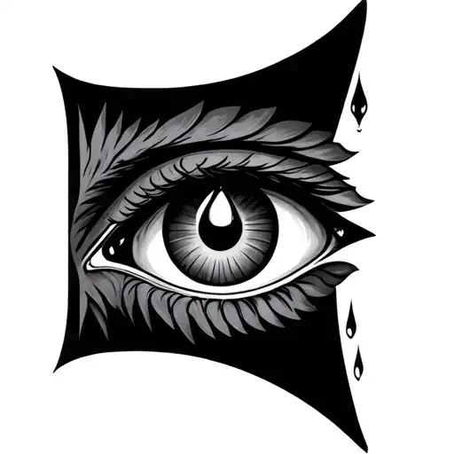 eye of Horus with with tears like fallen angel  tattoo design idea