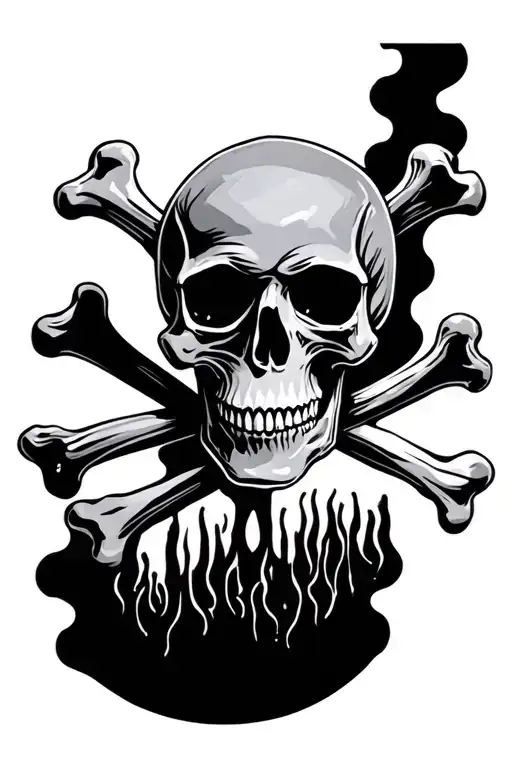 skull crossbones tattoo design idea