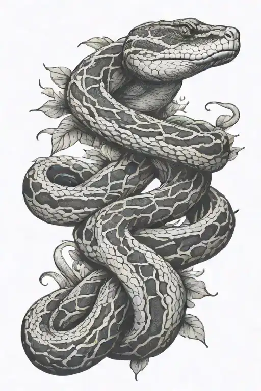 reticulated python snake tattoo design idea