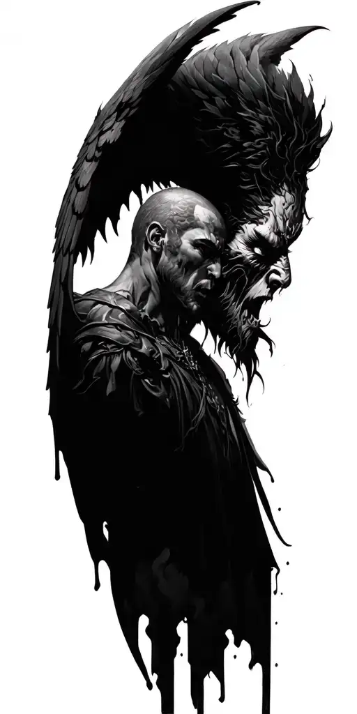 Michael Angel vs evil tattoo design idea