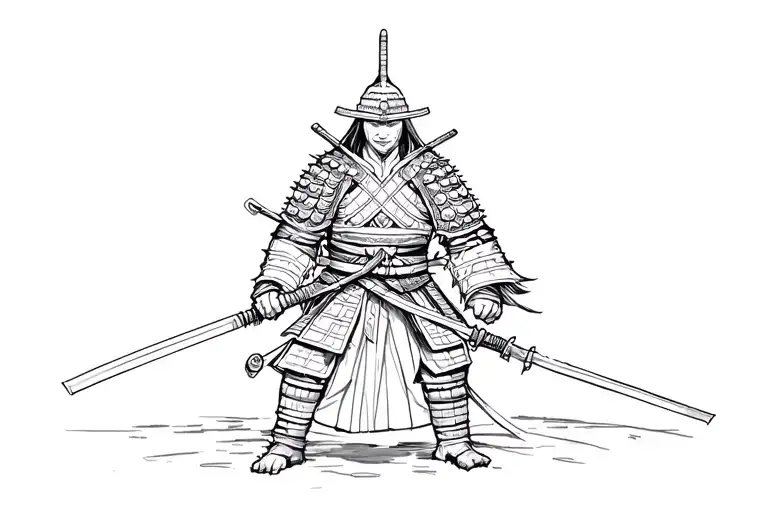 Samurai warrior tattoo design idea