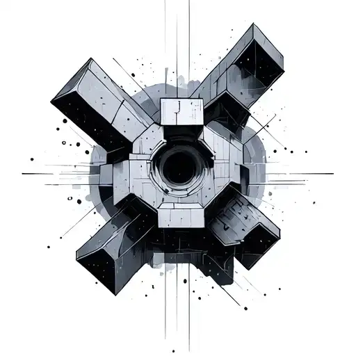 Brutalist tattoo design idea