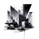 Brutalist tattoo design idea