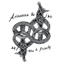 "Arianna and Princly" Infinity or celtic rings intertwined representing the client's tattoo design idea