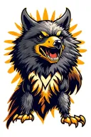 trojan wolf eagle sun devil tattoo design idea
