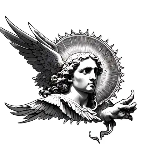 Sun and Falling Icarus  tattoo design idea