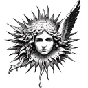 Sun and Falling Icarus  tattoo design idea