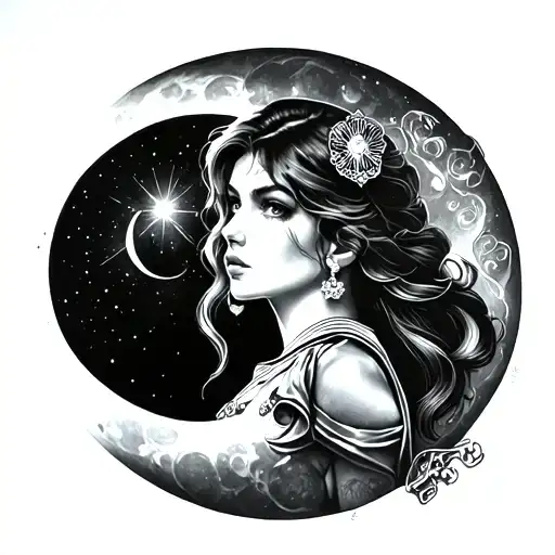 sailor jupiter moon black tattoo design idea