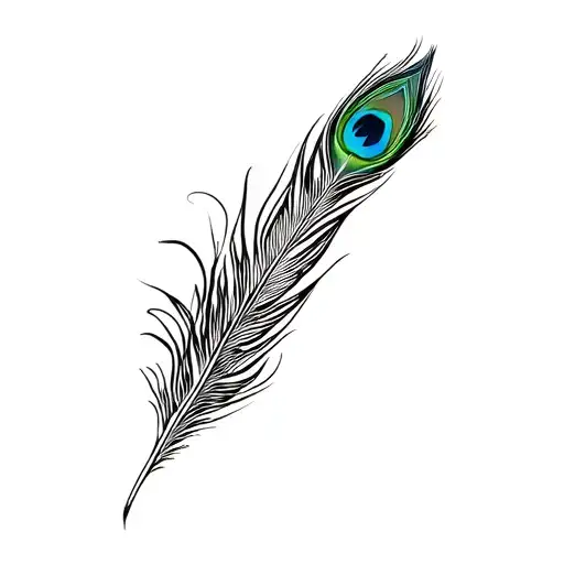 eagle and peacock feather tattoo design idea