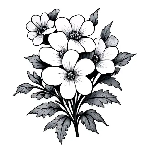 William morris style forget me not flowers tattoo design idea