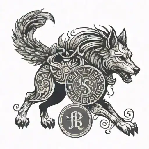 the rome wolf with spqr roman symbol tattoo design idea