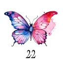 "222" numbers with baterfly sample tattoo for me tattoo design idea