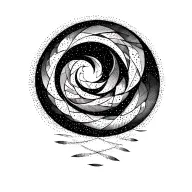 geometric spiral pattern with the four wind earth Fire and Water included tattoo design idea