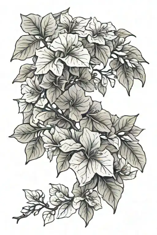 bougainvillea strand tattoo design idea