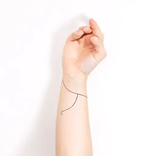 left arm cuff drawn with a single tattoo design idea