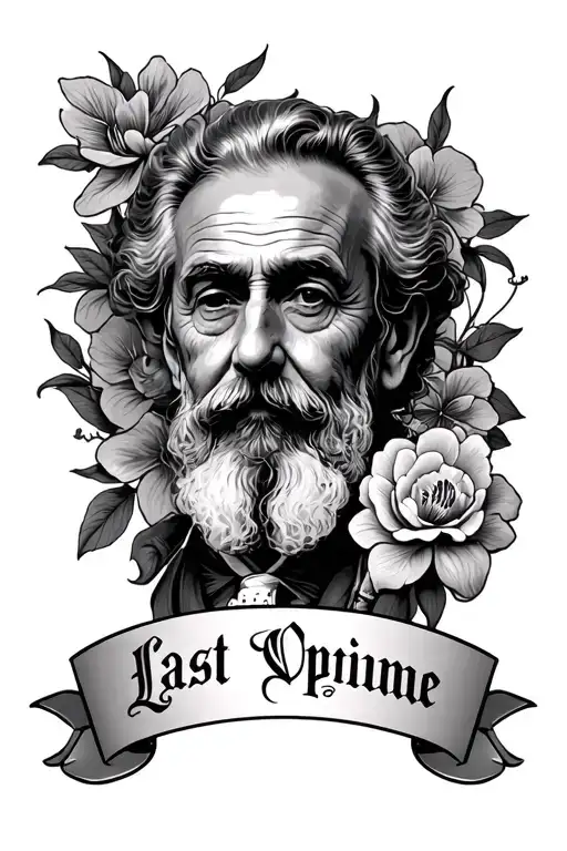 memorial for grandfather and last name with opium design tattoo design idea