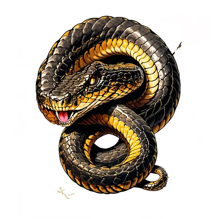 Don't Tread On Me. Rattle Snake striking tattoo design idea