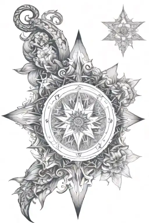 spine mandala star signs virgo capricorn aries scorpio tattoo design idea