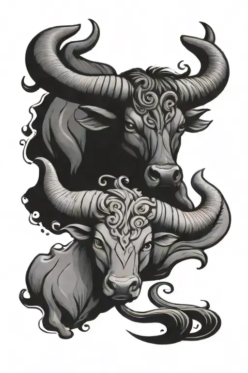 Taurus and Aquarius tattoo design idea