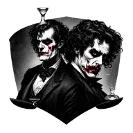 Artistic dr jekyll and mr hyde tattoo to do on the upper right of the back for men. It has to also have the potion  tattoo design idea