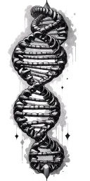 double helix dna strand tattoo design idea