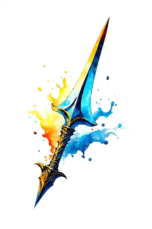 Aquaman spear piercing tattoo design idea