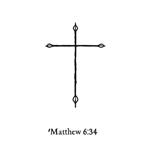 "Matthew 6:34" "Matthew 6:34" cross tattoo tattoo design idea