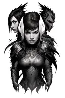 triss (witcher3), jack (mass effect), morrigan( dragon age), panam (cyberpunk), arya (eragon) tattoo design idea