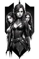 triss (witcher3), jack (mass effect), morrigan( dragon age), panam (cyberpunk), arya (eragon) tattoo design idea