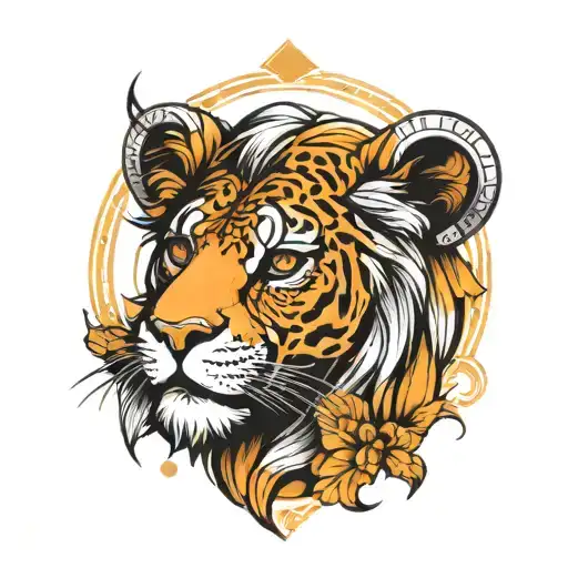 leo zodiac sign tattoo design idea