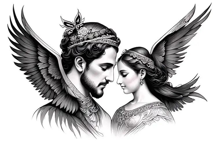 uncle and niece religious tattoo design idea