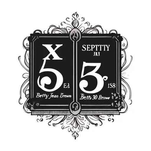 Roman numerals mod these dates sept 5 1960 and Jan 30  2008 with the name Betty Jean brown incorporated somewhere  tattoo design idea