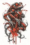 KRAKEN attack sinister frog tattoo design idea