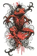 KRAKEN attack sinister frog tattoo design idea