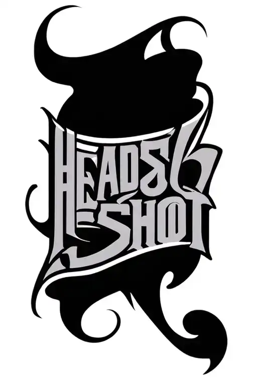 tattoo on the neck in the style of lettering with the inscription "HEADSHOT" tattoo design idea