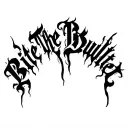 "Bite The Bullet" "Bite The Bullet" Blackwork Dark Lettering Calligraphy Chaotic Hardcore, Soft-Edge, High-Contrast Black Ink Expressive tattoo design idea
