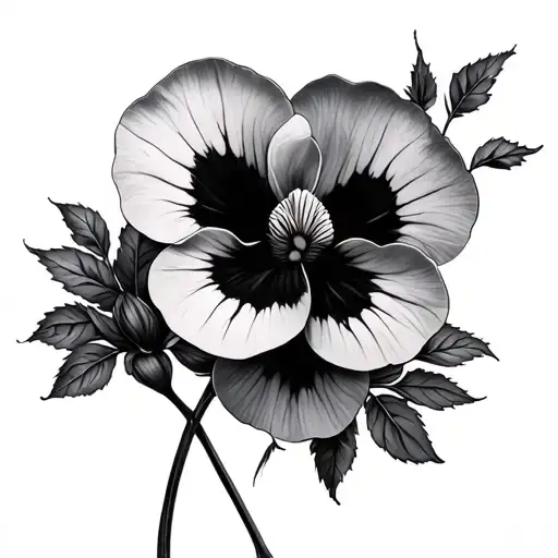 Viola flowers tattoo design idea