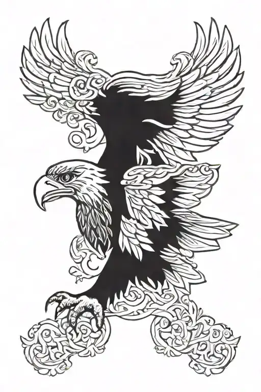 family tradition German flag eagle tattoo design idea