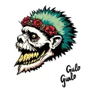 anthropomorphic punk Gulo gulo tattoo design idea