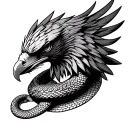 snake eagle tattoo design idea