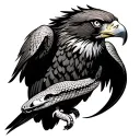 snake eagle tattoo design idea