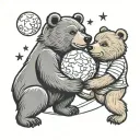 gay bear and blonde twink make love you to the moon tattoo design idea