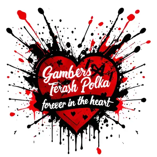 the inscription "Gamblers forever in the heart" tattoo design idea