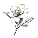 elegant and simple  lemon blossom flower with stem tattoo design idea